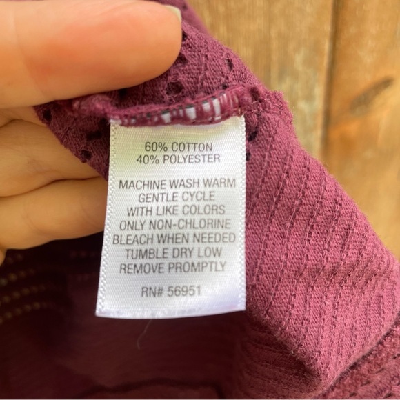 ENERGY ZONE Women's Plum Perforated Stripe Long Sleeve Top Size 3X - Picture 6 of 9